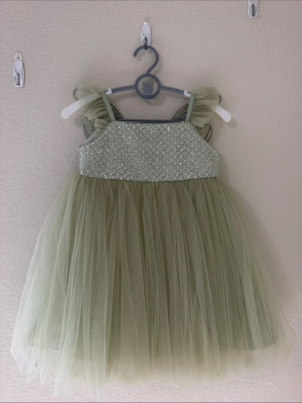 Girls Sage Green Tulle Princess Dress